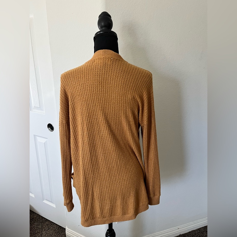Pink Rose Women's Tan Cardigan Sweater - Picture 3 of 10